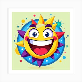 Yellow Emoji Smiley Face With Big Smile 1 Art Print