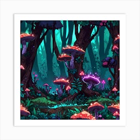 Mushroom Forest Art Print