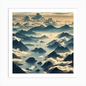 Mountains In The Clouds Art Print