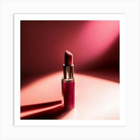 Lipstick On A Pink Background Art Print