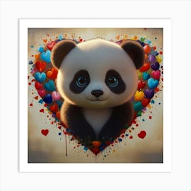 Heart Panda Art Print