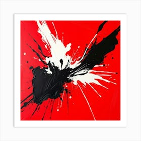 Black And Red Abstract Painting Art Print