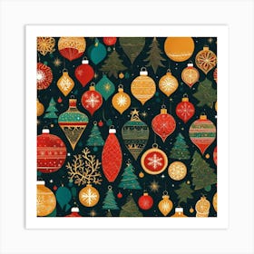 Christmas Ornaments Art Print