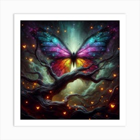 Butterfly In The Night Sky 3 Art Print