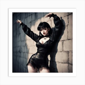 Sexy Girl In Leather 1 Art Print