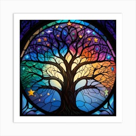 Tree Of Life stained glass 3 Art Print