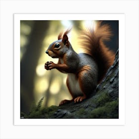 Squirrel In The Forest 318 Art Print