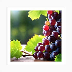 Grapes On A Table Art Print