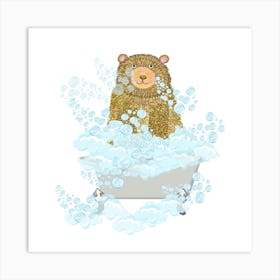 Bear in the Tub Art Print