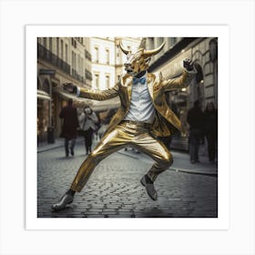 Bull In The City 1 Art Print