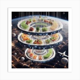 Futuristic Food Tower 1 Art Print