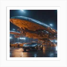 Ufo In Parking Lot 1 Art Print