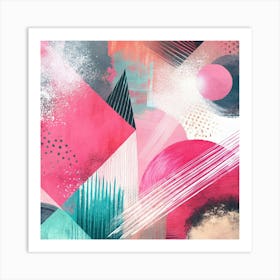 Abstract Painting in Sweet Sorbet Palette 3 Art Print