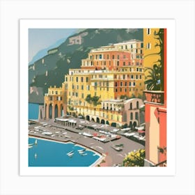 Amalfi Coast Sorrento Italy Vintage Travel Poster Art Print Art Print