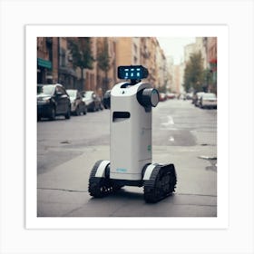 Robot On The Street 10 Art Print