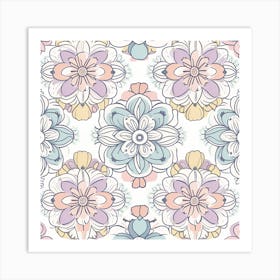 Seamless Floral Pattern 14 Art Print