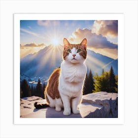 Cat In The Mountains Art Print