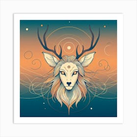 Deer Head Art Print