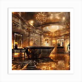 Gold Bathroom 2 Art Print