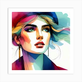 Watercolor Of A Woman 18 Art Print