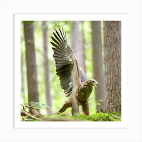 Eagle In The Forest Art Print