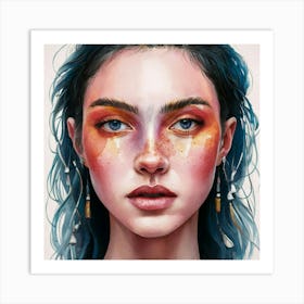 Girl With Blue Hair 9 Art Print