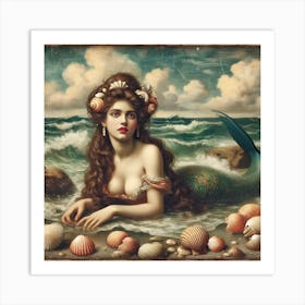 Victorian mermaid Art Print