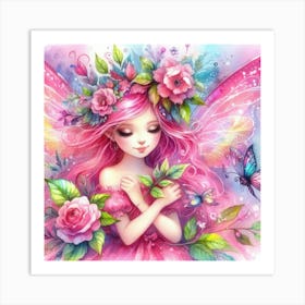 Pink Fairy Bright Art Print