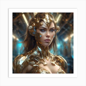 Futuristic Warrior Queen Art Print