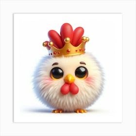 Cute Chicken With Crown 3 Art Print