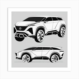 Concept Sketch Of A Suv Art Print