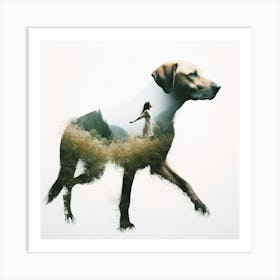 Dog Walking Art Print