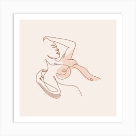 Nude Female Line Art Print Art Print