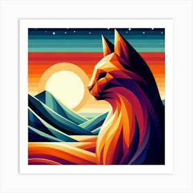 Tigress Low Poly Cat Art Print