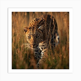 Leopard In The Grass Art Print