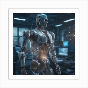 Robot In The Office 1 Art Print