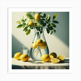 Lemons In A Vase 3 Art Print