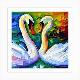 Love Swans Art Print