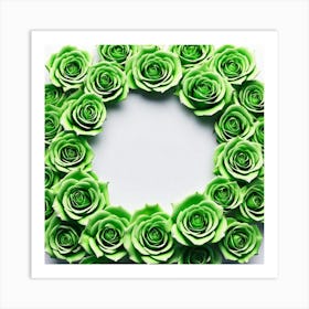 Green Roses On Edges As Frame With Empty Space In Centre Miki Asai Macro Photography Close Up Hyp (5) Art Print