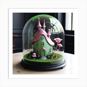 Fairy House Under Glass Dome Art Print