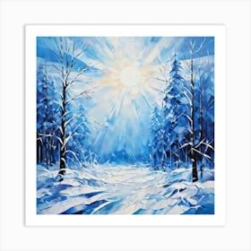 Abstract Landscape Showcasing The Battle Between Winters Chill And The New Years Promise Sun Rays Art Print