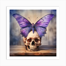 Butterfly On A Skull Art Print