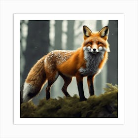 Fox In The Forest 90 Art Print