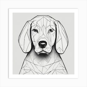 Geometric Dog Head Art Print