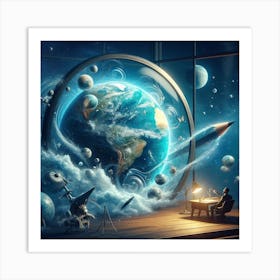 World In Space Art Print