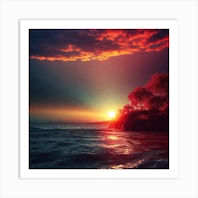 Sunset Stock Videos & Royalty-Free Footage 1 Art Print