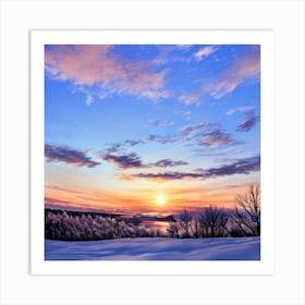 Sunset In Winter Art Print