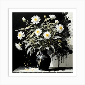 Daisies In A Vase 3 Art Print