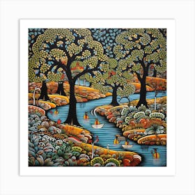 River In The Forest Art Print