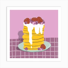 Stack Of Pancakes Square Art Print